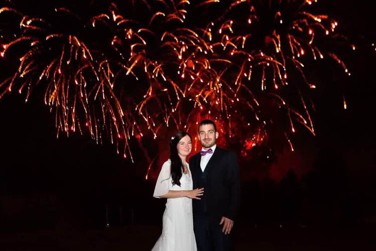 Feu d'artifice mariage Brest les fées du feu romantique