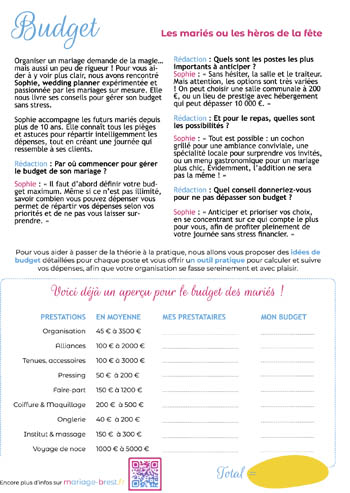 FICHE Le Budget des mariés