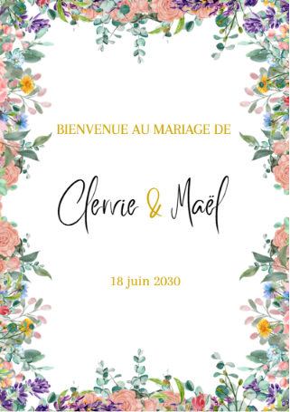 Faire-part et papeterie de mariage Collection Fleurie personnalisable sur Canva – Image 11