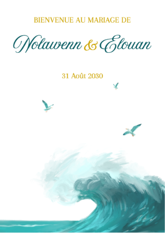 Faire-part et papeterie de mariage Collection Mer personnalisable sur Canva – Image 11