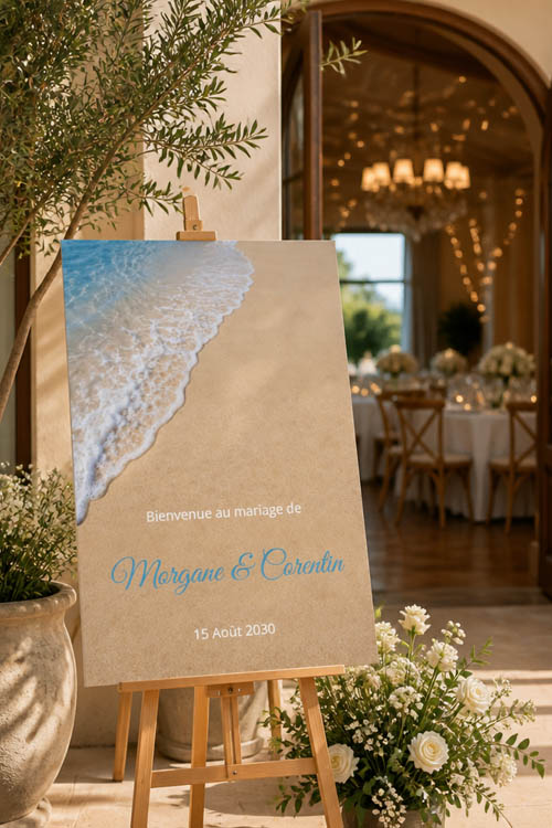 Faire-part et papeterie de mariage Plage personnalisable sur Canva – Image 5