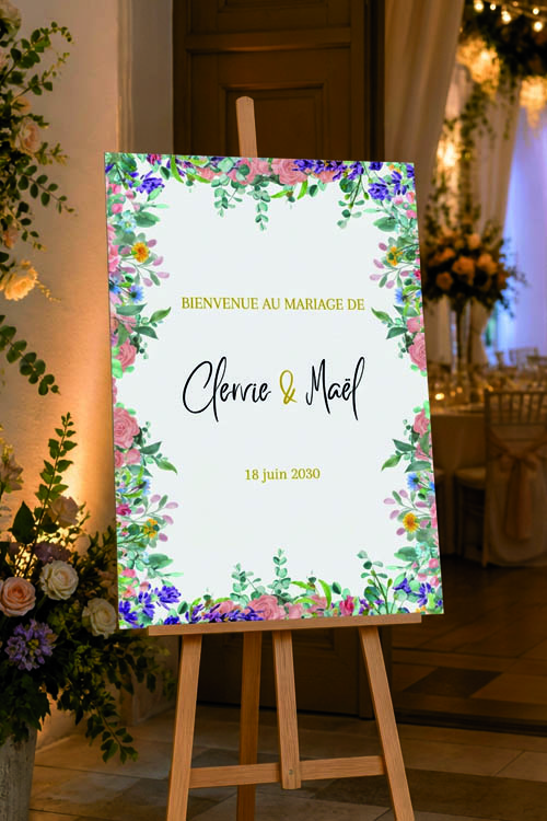 Faire-part et papeterie de mariage Collection Fleurie personnalisable sur Canva – Image 5