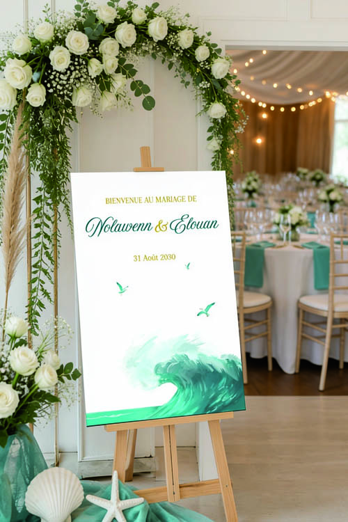 Faire-part et papeterie de mariage Collection Mer personnalisable sur Canva – Image 5
