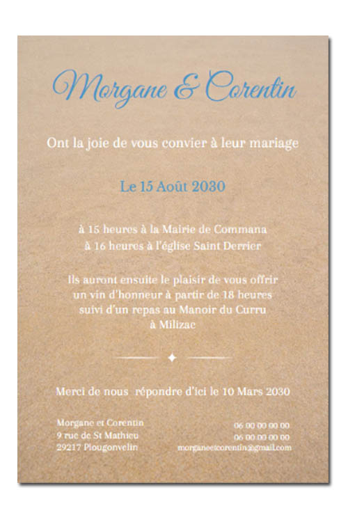 Faire-part et papeterie de mariage Plage personnalisable sur Canva – Image 7