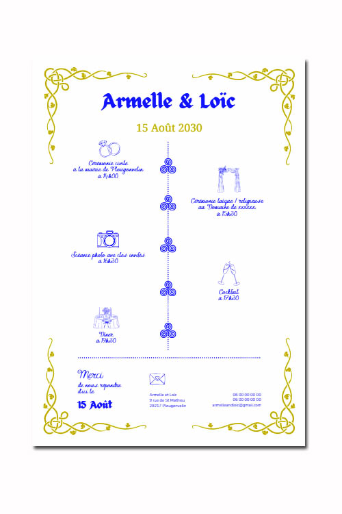 Faire-part et papeterie de mariage Collection Celtique personnalisable sur Canva – Image 7