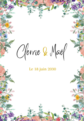 Faire-part et papeterie de mariage Collection Fleurie personnalisable sur Canva – Image 6