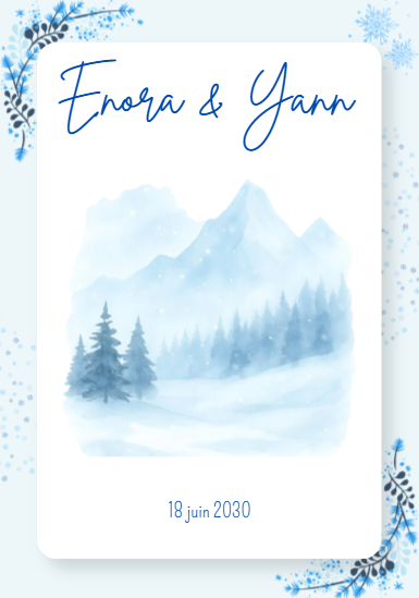 Faire-part et papeterie de mariage Collection Hiver personnalisable sur Canva – Image 6