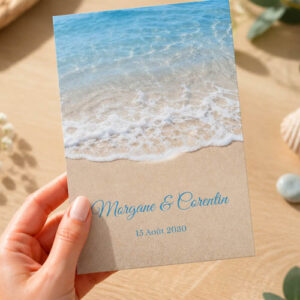 Faire-part et papeterie de mariage Plage personnalisable sur Canva