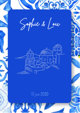 Faire-part et papeterie de mariage Collection Cyclades personnalisable sur Canva – Image 6