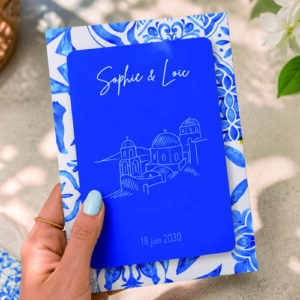 Faire-part et papeterie de mariage Collection Cyclades personnalisable sur Canva