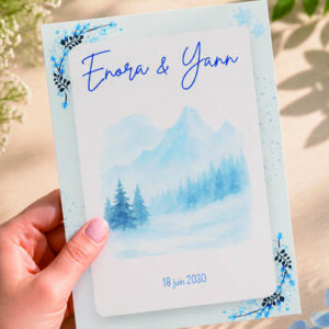 Faire-part et papeterie de mariage Collection Hiver personnalisable sur Canva