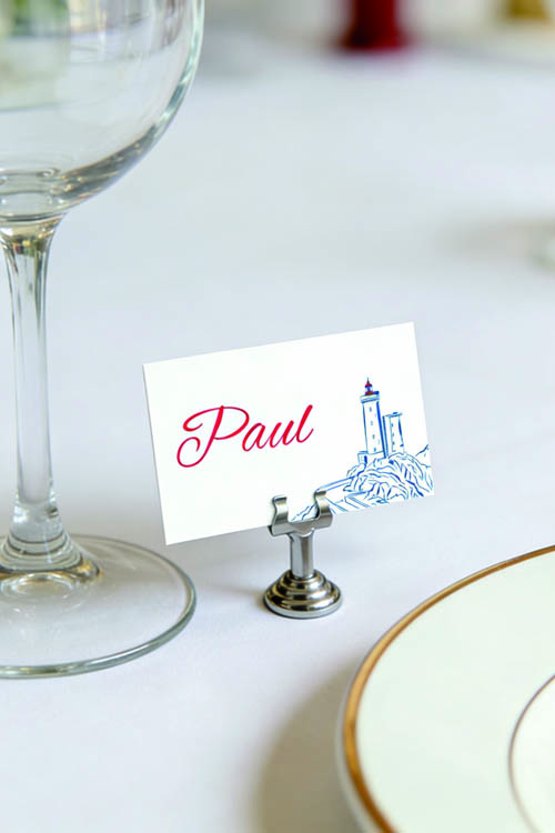 Faire-part et papeterie de mariage Collection Phare du Petit Minou trait fin personnalisable sur Canva – Image 4