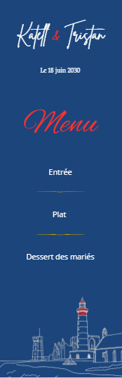 Faire-part et papeterie de mariage Collection Phare Saint-Mathieu trait blanc personnalisable sur Canva – Image 9