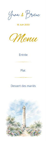 Faire-part et papeterie de mariage Collection Phare de Trézien personnalisable sur Canva – Image 9