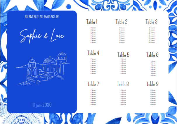 Faire-part et papeterie de mariage Collection Cyclades personnalisable sur Canva – Image 8