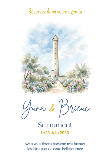 Save the date "Phare de Trézien" Gratuit personnalisable sur Canva – Image 2