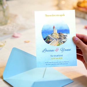 Save the date "Phare du Petit Minou Aquarelle" Gratuit personnalisable sur Canva