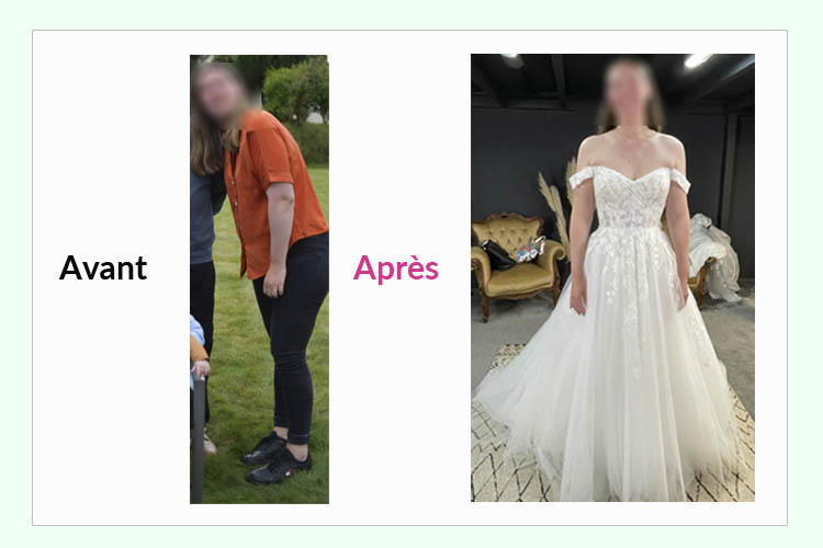avant apres dietplus mariée